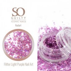 Flitter nail art light purple