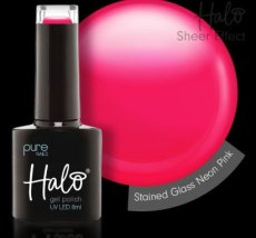 Halo stained glass neon pink